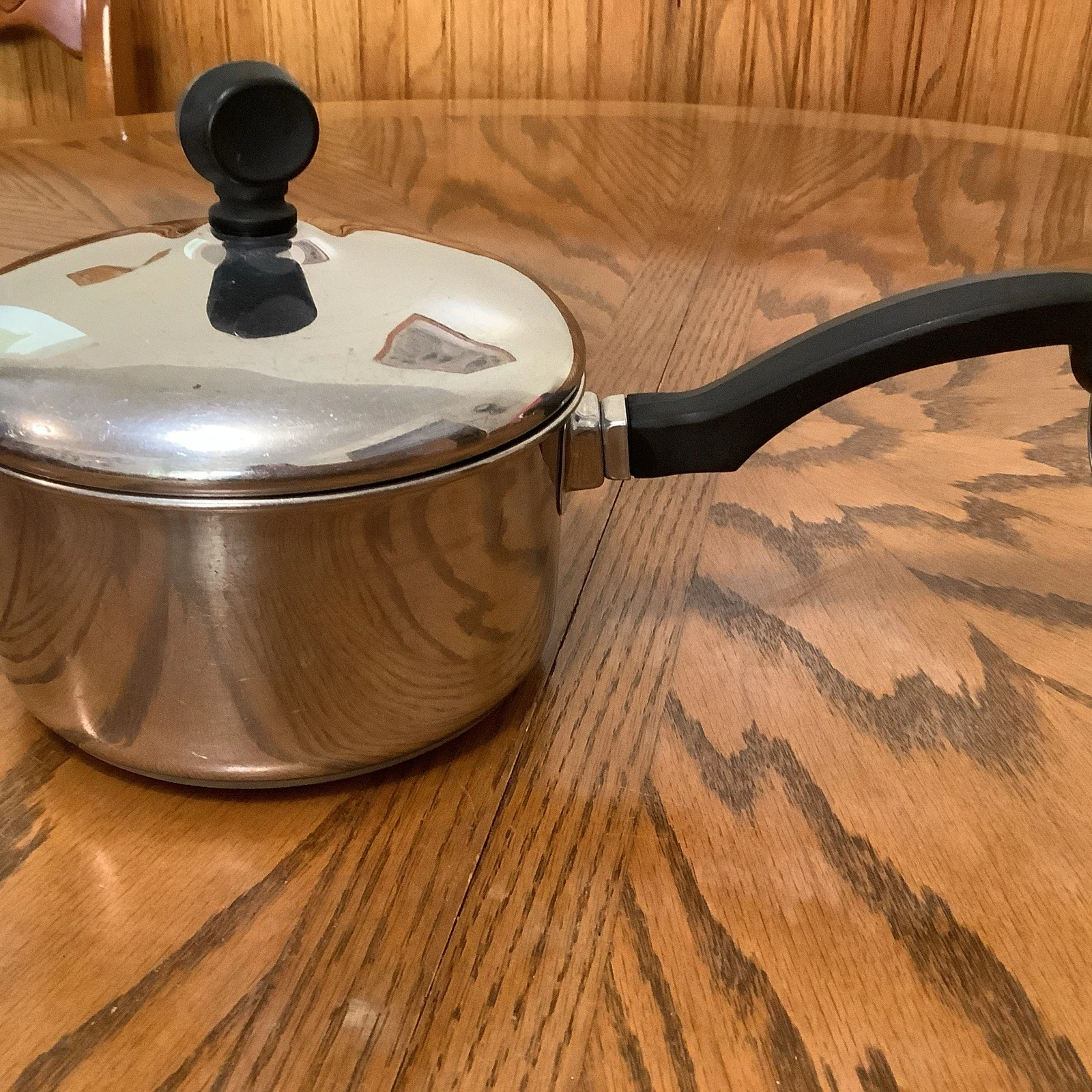 Vintage Farberware 1 Quart Sauce Pan Pot & Lid Aluminum Clad Stainless Steel USA