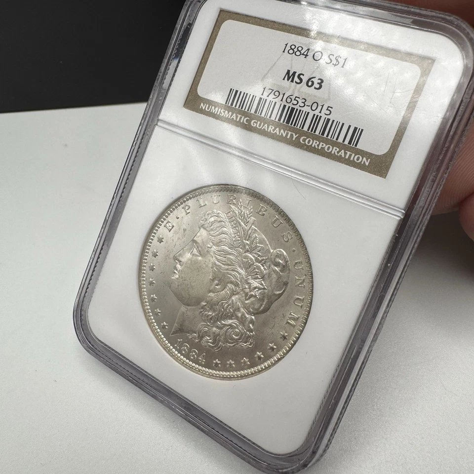 1884 o morgan silver dollar ms63 ngc Old Gold Framed Border! Nice Coin! - Image 3 of 4