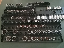 MIXED LOT OF 100+ SOCKETS – METRIC & STANDARD- VARIOUS SIZES, BRANDS & CONDITION