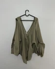 Women's Maison Martin Margiela 100% Silk Shirt Blouse Olive Green Size IT 44