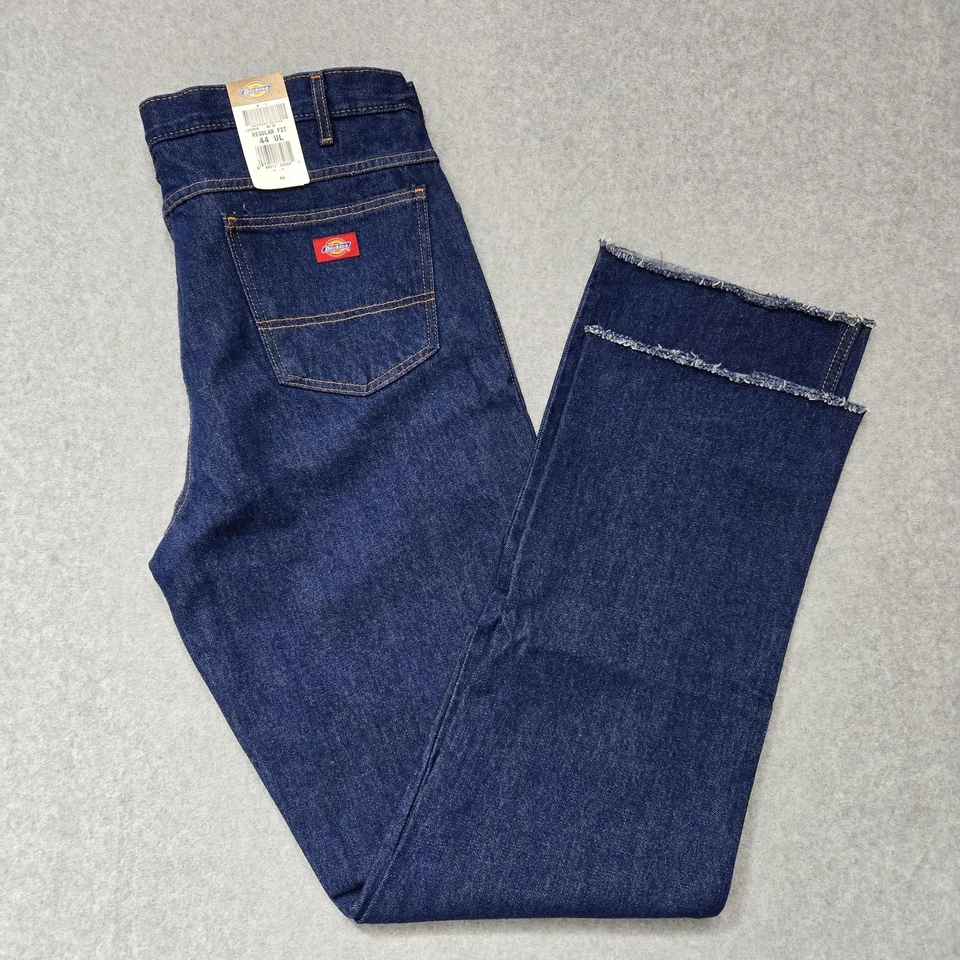 Dickies Jeans Mens 44 UL Blue Regular Fit Denim Raw Hem Straight Leg Workwear - Image 2 of 4