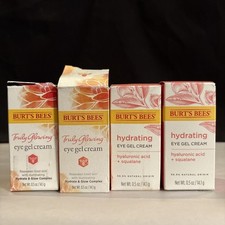 4x Burt's Bees Hydrating  Glowing Eye Gel Cream Hyaluronic Acid 0.5 Fl Oz Each