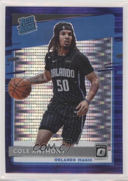 2020 Donruss Optic Rated Rookie Target Purple Pulsar Prizm Cole Anthony #165 pm5