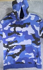 adidas Big Boys Embroidered Fleece Hoodie, camo royal blue size XL 18/20 