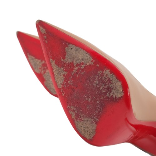 Christian Louboutin Decollete 554 Patente Desnudo Stiletto Bomba Talla 38/7.5 + Certificado de Autenticidad - Imagen 13 de 18