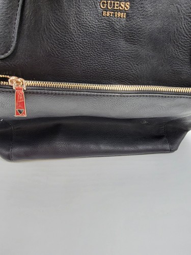 GUESS Rylan Medium Top Zip Tote Bag Women's One Size Black Zip Top Closure - Picture 10 of 24