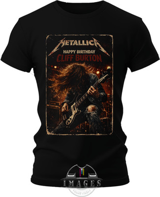 T-SHIRT CLIFF BURTON BASS GUITAR METALLIC TRASH METAL SHIRT Print DTF