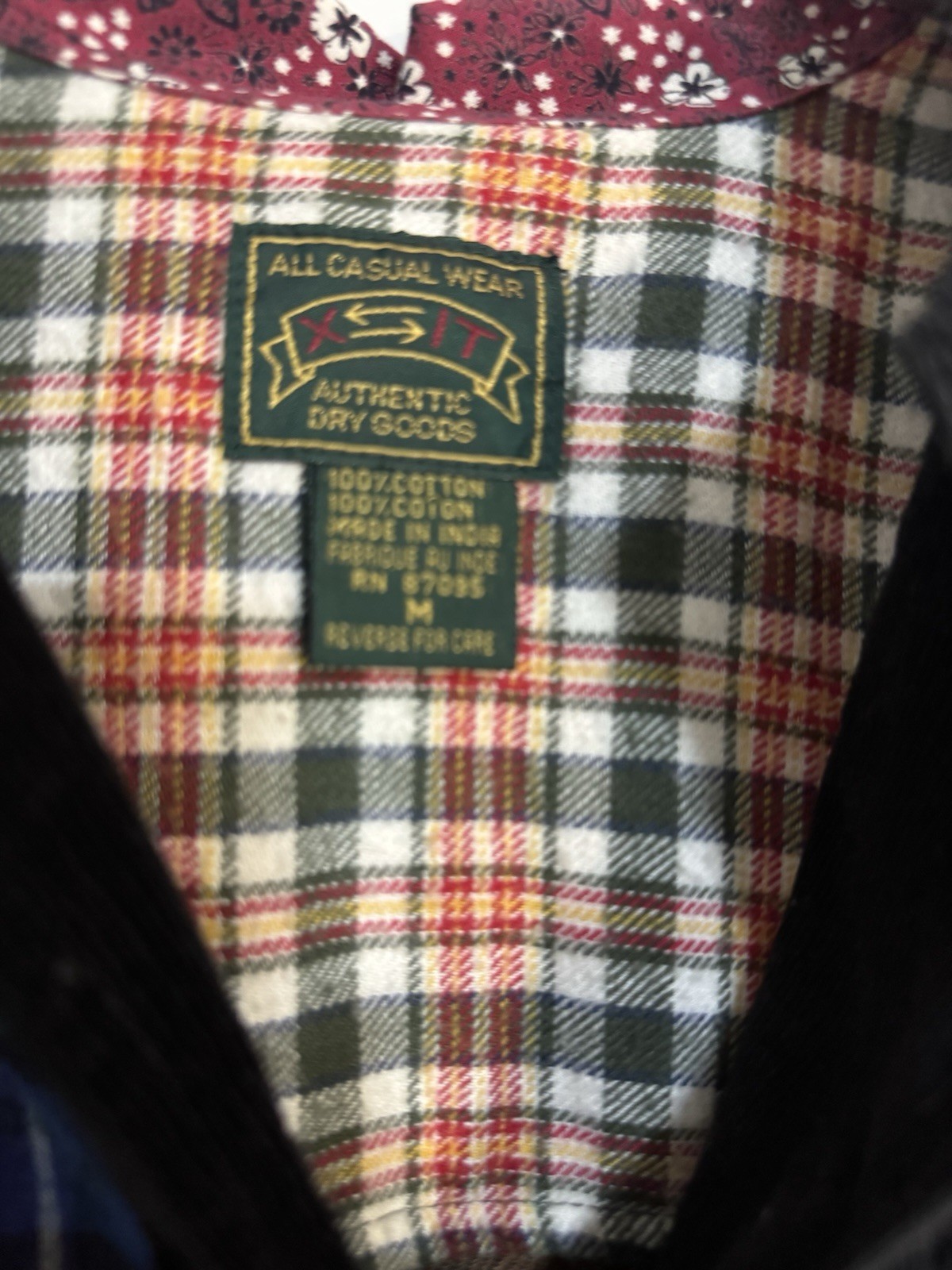 Boho Patchwork Plaid Flannel Shirt  Button Fringe… - image 5