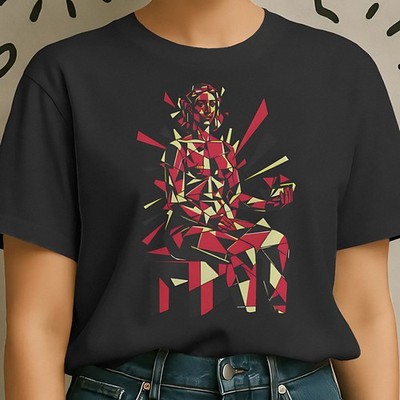 T-Shirt Afro Geometrisch Kunst Abstract Motiv Baumwolle Retro Style Kubismus