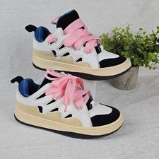 Steve Madden Roaring Womens 8.5M Chunky Multi Color Platform Sneakers Pink Laces