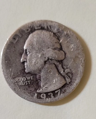 🔥 1937 P Silver Washington Quarter 25c (lot W)