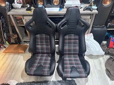 Ikon Motorsports Red And Black Plaid Bucket Seats. New.