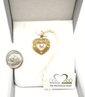 NEW with Tags 14K Yellow Gold Opal Heart Filigree Pendant 1.0 Gr [P69] — photo 3