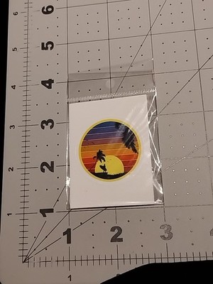 Rainbow Sunset Palm Tree Surf Sticker Decal Vinyl Skate Laptop Water Bottle Car