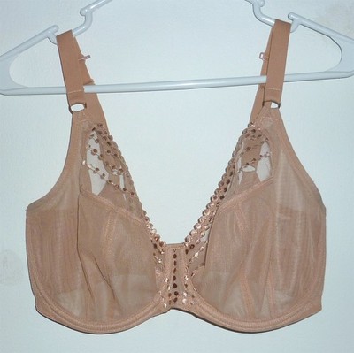 ELOMI ''MATILDA'' UNDERWIRE PLUNGE BRA #EL8900 COLOR: CAFE AU LAIT SZ 32J NWOT