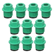10 Pcs G1/2" PPR Pipe Fitting End Cap for Preventing Leakage Green