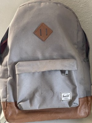 The Hershel Backpack Grey Canvas Leather Trim