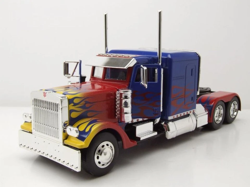 Peterbilt 379 Optimus Prime Transformers 1 Blu Con Fiamme Modellino 1:32 Jada - Immagine 4 di 4