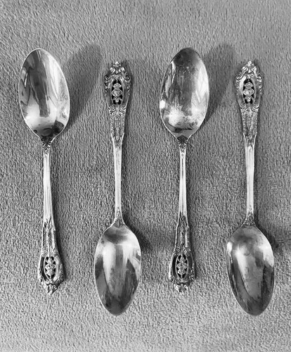 Wallace Sterling Rose Point Vintage Demitasse Spoons - Set of Four