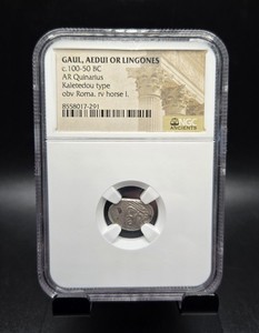NGC, c. 100-50 BC Gaul Aedui Or Lingones AR Quinarius Ancient Coin
