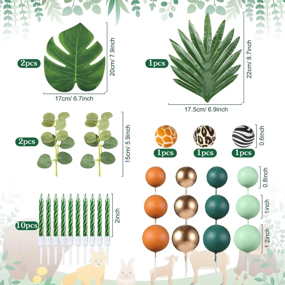 42 Pcs Safari Jungle Animal Cake Toppers Wild One Zebra Lion Giraffe Elephant... - Image 2 of 4