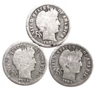 (3) Barber Silver Dimes - 1903(Good) 1908D(Good) 1909(Good) - #0066E