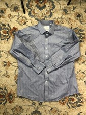 Brooks Brothers Dress Shirt Mens 17 32/33 Blue Plaid Non Iron Supima Stretch