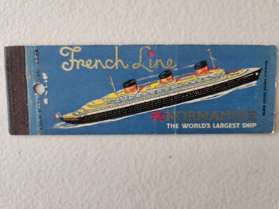 S.S. Normandie Ocean Liner French Line Full Length Matchbook Cover.