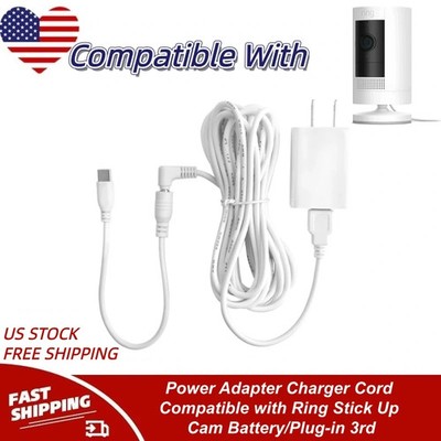 Power Adapter Charger Cord Compatible with Ring Stick Up Cam Battery/Plug-in 3rd