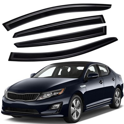 Tape-on Smoke Window Visors Sun Rain Guards Vent Shade for 2011-2015 Kia Optima