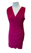 Alfani Petite Sz 14P Bodycon Dress Liquid Knit Stretchy Plum Holiday Party Event