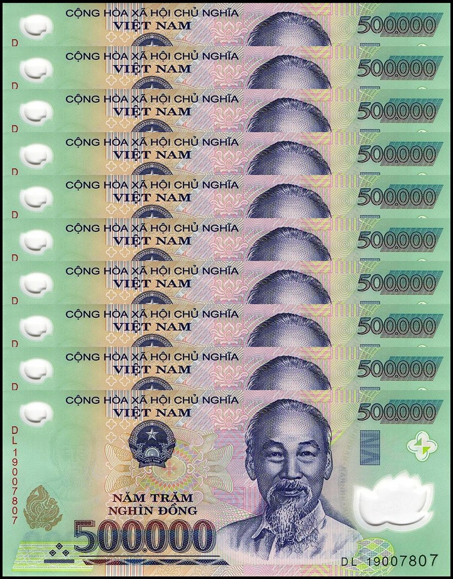 Uncirculated Vietnamese Paper Money 500,000 ₫ Denomination for