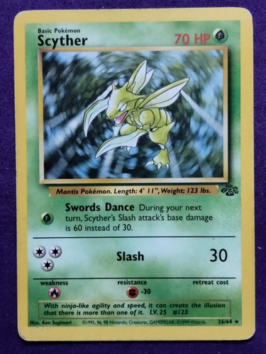 Pokemon TCG Scyther (26) Jungle Rare 26/64 Unlimited