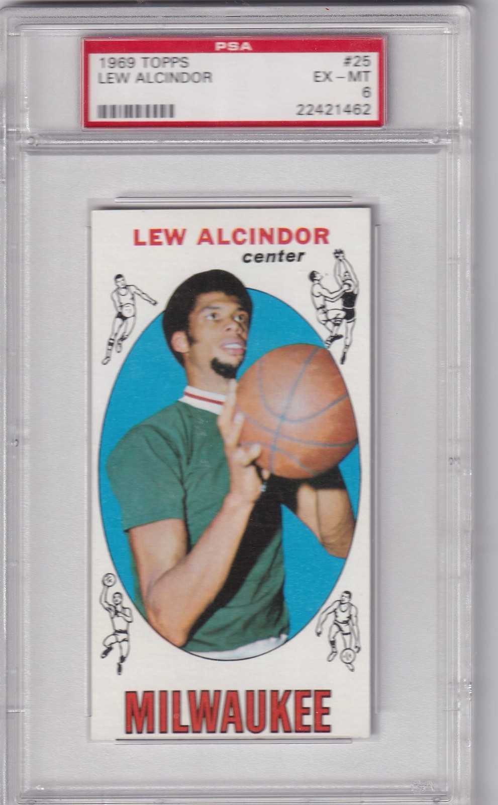 1969-70 Topps Basketball, #25 Lew Alcindor, PSA-6