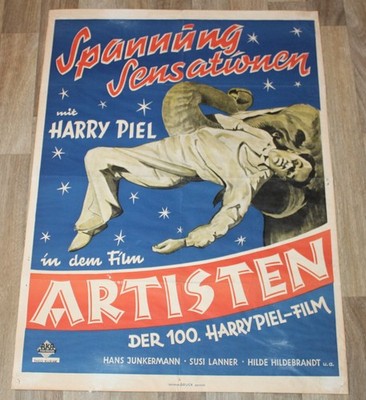 ARTISTEN Org. Plakat A1 WA 1950 Harry Piel, Hilde Hildebrand, Susi Lanner