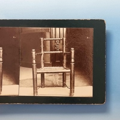 Bedford Stereoview C1915 Real Photo Schrader Bunyan Pilgrims Progress Chair (9)