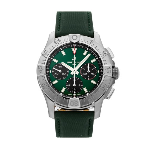 Breitling Avenger B01 Chronograph Steel Auto Green Strap 42mm AB0146101L1X1