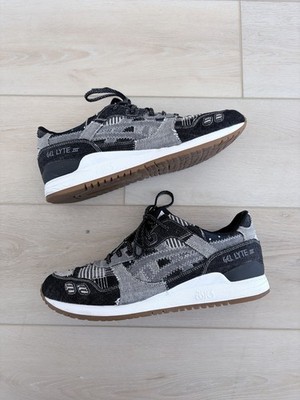 Asics Gel Lyte III ''Ranru'' Black Denim Mens US 11.5 HN7T0 Boro Sashiko
