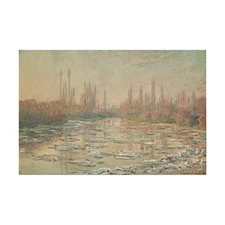Claude Monet-Floating Ice Hand-painted Oil Painting Wall Art