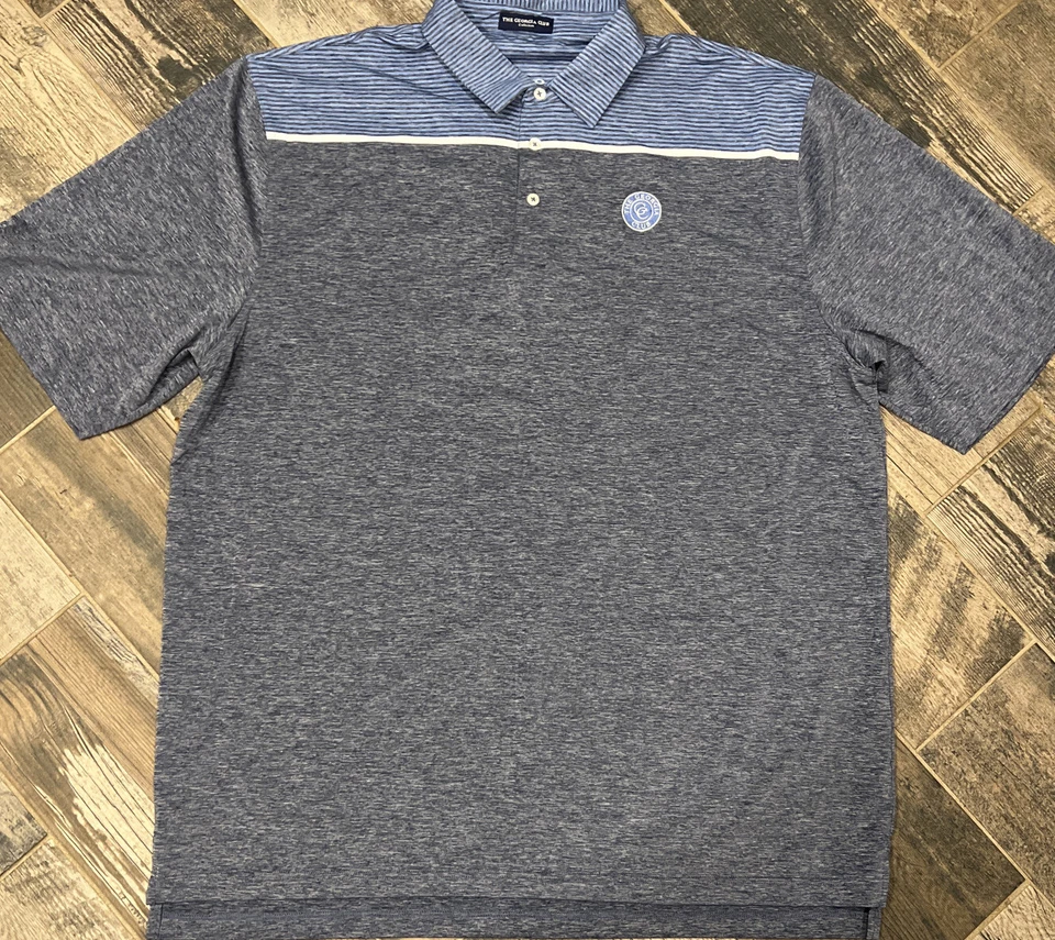 DriWay Hombres The Georgia Club Golf Manga Corta Polo Azul Jaspeado Talla 2XL Foto 2 de 4