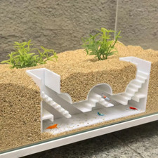 PLA S/L White Underground Corner Tunnel for Aquarium Cave for Aquatic Fish Tank