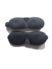 2pk Sleep Mask for Women and Men With  Adjustable Elastic Strap Black