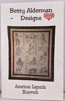 BETTY ALDERMAN Designs  American Legends Bluework  38.25 x44.25 