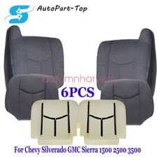Front Side Seat Cover& Front Foam For  2003-07 GMC Sierra 1500 2500 3500HD Cloth