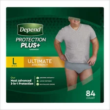 Depend FIT-FLEX Underwear for Men Size: Large - 84Ct - Free Shipping!