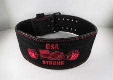 Powerlifting Fitness Weight Lifting Belt, 6" Suede Leather, 7mm Thick x 4" Taper