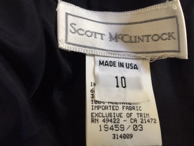 Vestido Scott McClintock Años 80 Formal/Noche S10 Negro Terciopelo Azul/Negro Cuadros Foto 4 de 4