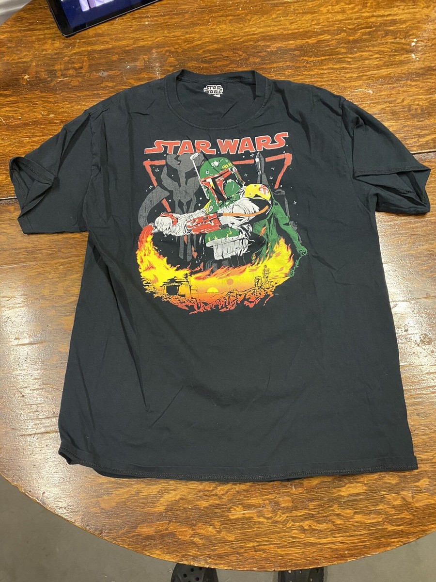BOUNTY HUNTER STAR WARS Tシャツ ボバ・フェット XL Boba Fett Star Wars T-Shirt Bounty Hunter Black Size Large