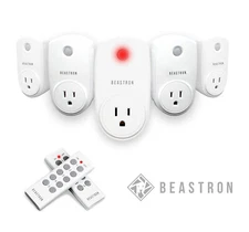 Remote Control Electrical Outlet Switch for Lights and Household, White