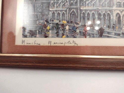 Set Of 3 Vtg Framed Prints Munich Windsor Castle Paris Arc Signed M. Legendre - Picture 5 of 10